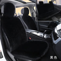 2pcs Front Row Driver Passenger Winter Car Seat Cushion Long Plush Faux Wool Mat Full Surround Thickened Long Hair Pad