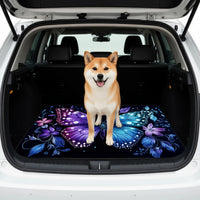 Floral Butterfly Print Trunk Liner Trunk Mat Luggage Mat Suitable for Sedan SUV Machine-Washable Cargo Mat for Pet Car Decor