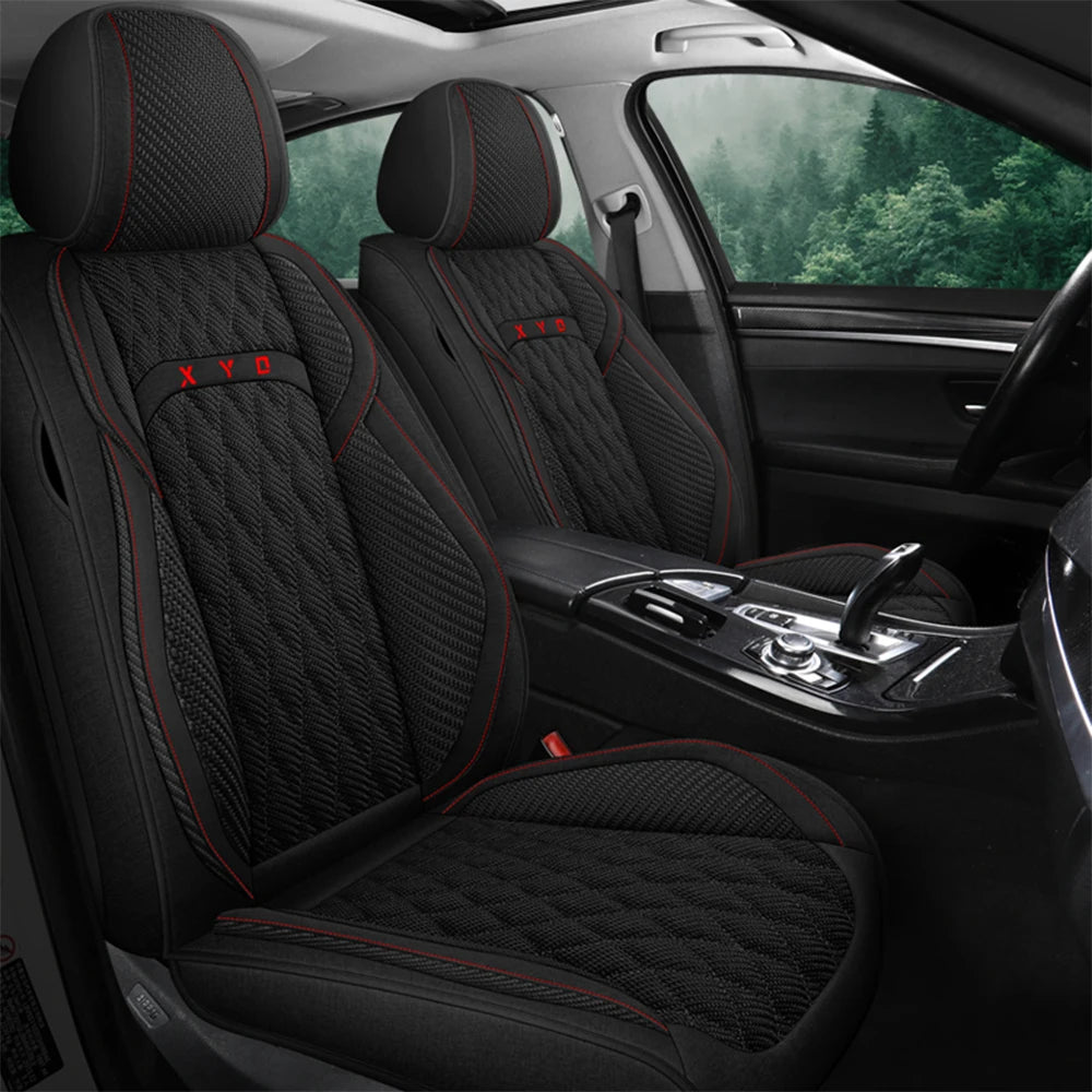 Universal Flax Car Seat Covers for Jeep Cherokee WK2 WJ 2004 2014 Patriot Wrangler Compass 2007 2019 Renegade for Vehicle Parts