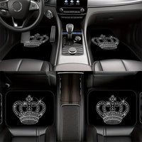 2pcs/4pcs Durable Car Floor Mats With Queen Crown Design - Suitable For All Vehicle Models, Front And Rear Mats, Car Interior Ac