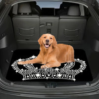 1pc Car Trunk Mat With Printed Crown Design, 2D Flat. An Essential Travel Item Featuring An Elegant Crown Print Pattern That Enh