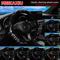 Blingbling Flame Totem Leather Car Wheel Cover Women's Style No Inner Rim Suitable for 37-38cm Car Accessories