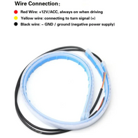 LED DRL Car Daytime Running Light Flexible Waterproof Strip Auto Headlights White Turn Signal Yellow Brake Flow Lights 12V