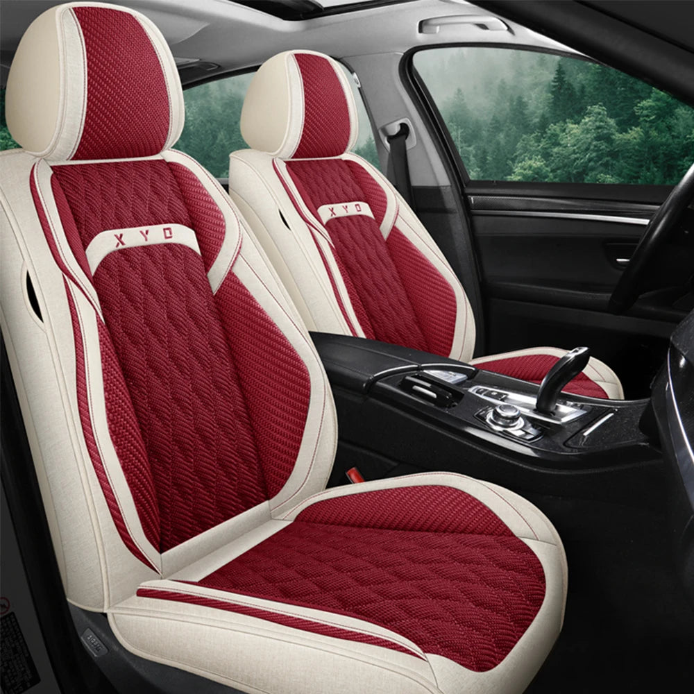 Universal Flax Car Seat Covers for Jeep Cherokee WK2 WJ 2004 2014 Patriot Wrangler Compass 2007 2019 Renegade for Vehicle Parts