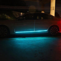 Side door skirt light chassis rainbow through light atmosphere decoration car door welcome light modification