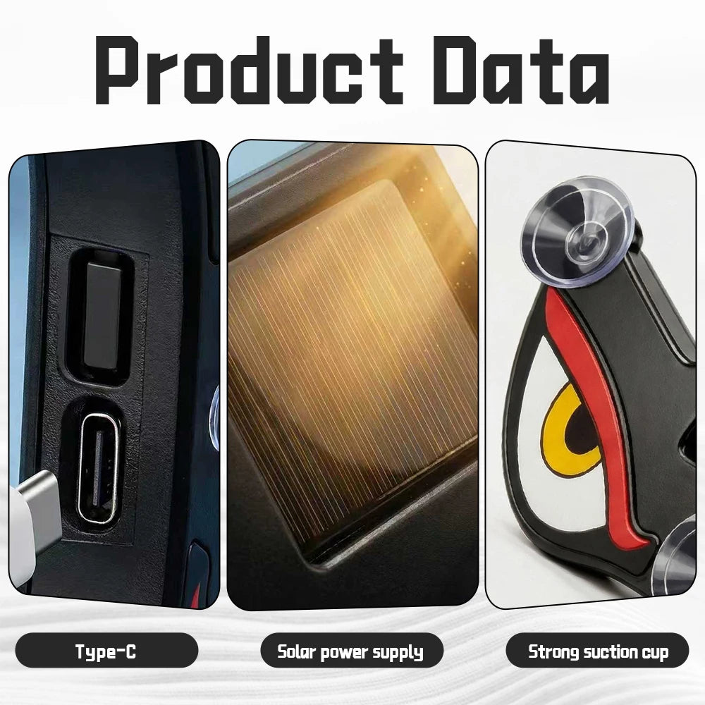 Solar Car Window Devil Eyes Driving Warning Strobe Lights LED Ambient Lights Windshield LED Demon Eyes Car Lights Accessories