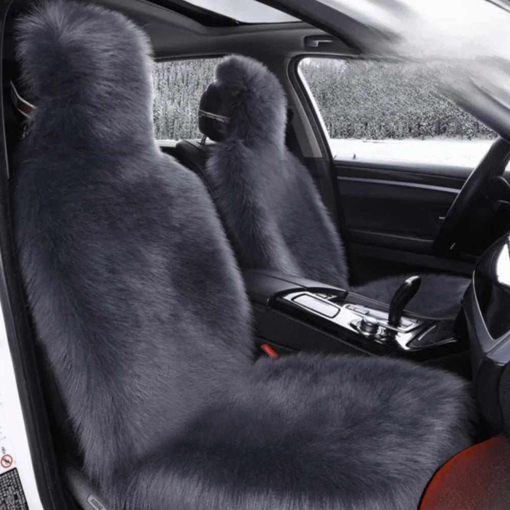 New Warm Car Seat Covers Fluffy Universal Auto Seat-Cover Mat Full Cover Wool Velvet Seats Protector Car Front Seat