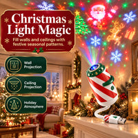 Merry Ride Christmas Car Projector Light Plug and Play USB Holiday Projection Lamp with 6/12/24/32 Christmas Patterns Slides