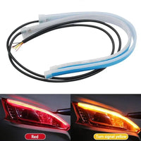 LED DRL Car Daytime Running Light Flexible Waterproof Strip Auto Headlights White Turn Signal Yellow Brake Flow Lights 12V