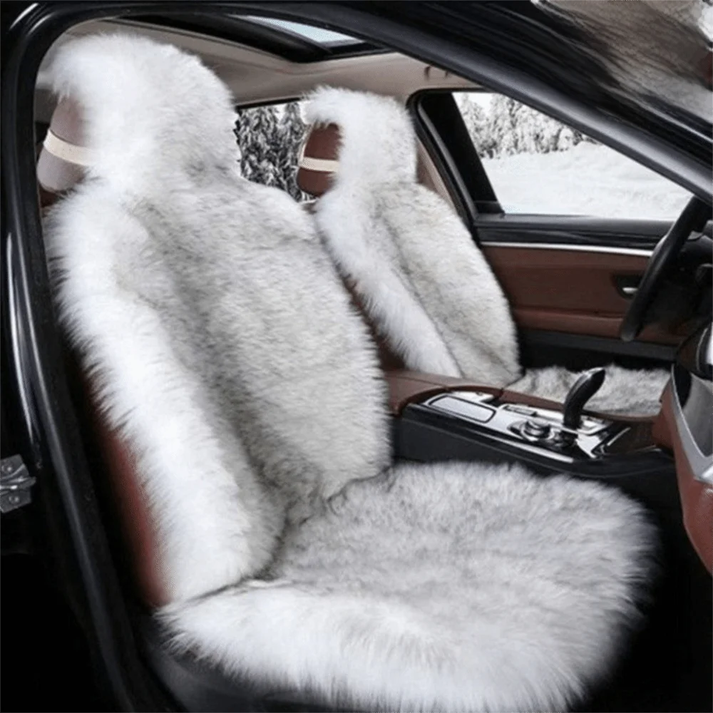 New Warm Plush Car Seat Covers Universal Wool Velvet Auto Seat-Cover Mat Full Cover Fluffy Seats Protector Car Front Seat
