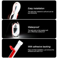 12V 2Pcs LED DRL Car Daytime Running Light Flexible With Start Sequential Scan Turn Signal Light Universal Headlight Lamp Strips