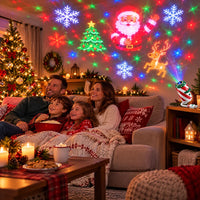 Merry Ride Christmas Car Projector Light Plug and Play USB Holiday Projection Lamp with 6/12/24/32 Christmas Patterns Slides