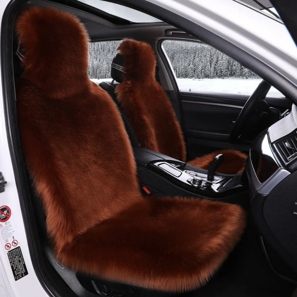 New Warm Car Seat Covers Fluffy Universal Auto Seat-Cover Mat Full Cover Wool Velvet Seats Protector Car Front Seat