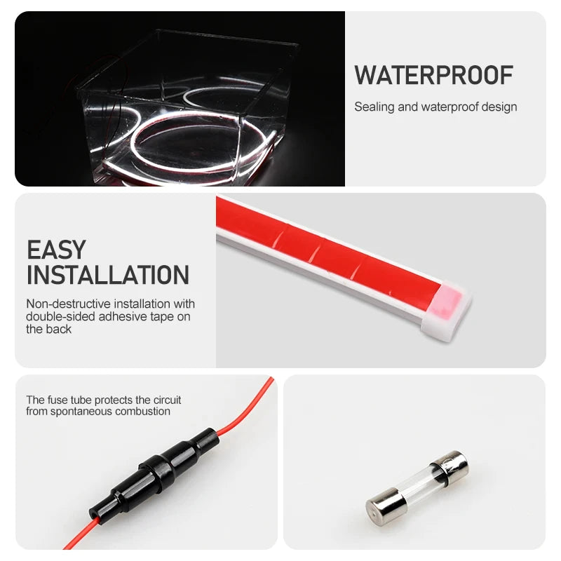 12V Car Hood Light Strip Dynamic Car LED Strip Light Exterior Flexible Headlight Waterproof Daytime Running Light Strip For Car