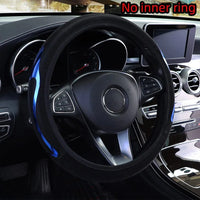 Shiny Skin PU Leather Dynamic Car Accessories without Inner Ring Steering Wheel Cover Suitable for 14.5-15inch