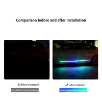 Side door skirt light chassis rainbow through light atmosphere decoration car door welcome light modification