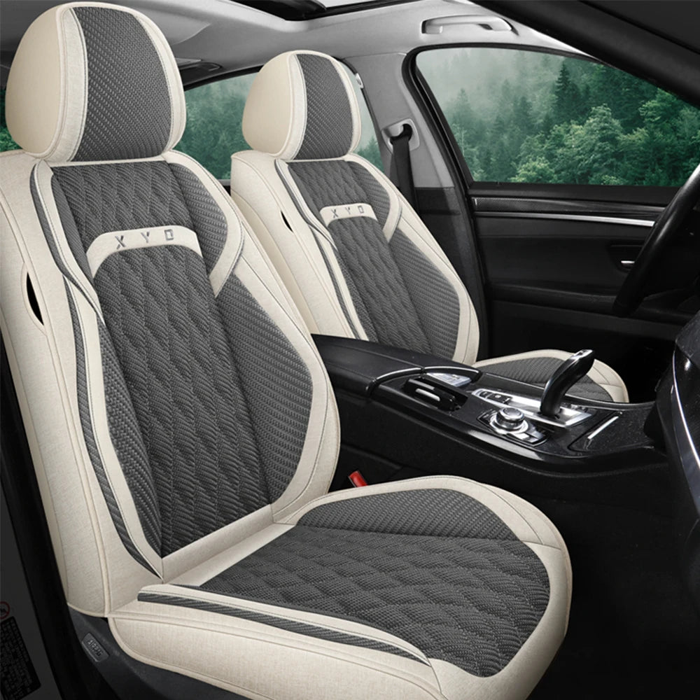 Universal Flax Car Seat Covers for Jeep Cherokee WK2 WJ 2004 2014 Patriot Wrangler Compass 2007 2019 Renegade for Vehicle Parts