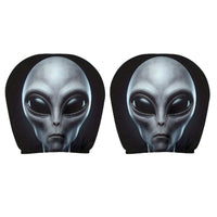 2Pcs Breathable Car Seat Pillowcase Lightweight Stylish Interior Decor Funny Cartoon Pattern Headrest Covers for Themed Parties
