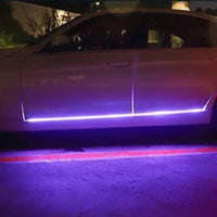 Side door skirt light chassis rainbow through light atmosphere decoration car door welcome light modification