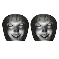 2Pcs Breathable Car Seat Pillowcase Lightweight Stylish Interior Decor Funny Cartoon Pattern Headrest Covers for Themed Parties