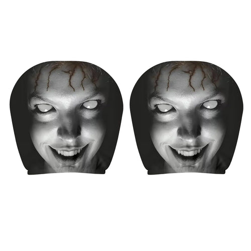 2Pcs Breathable Car Seat Pillowcase Lightweight Stylish Interior Decor Funny Cartoon Pattern Headrest Covers for Themed Parties