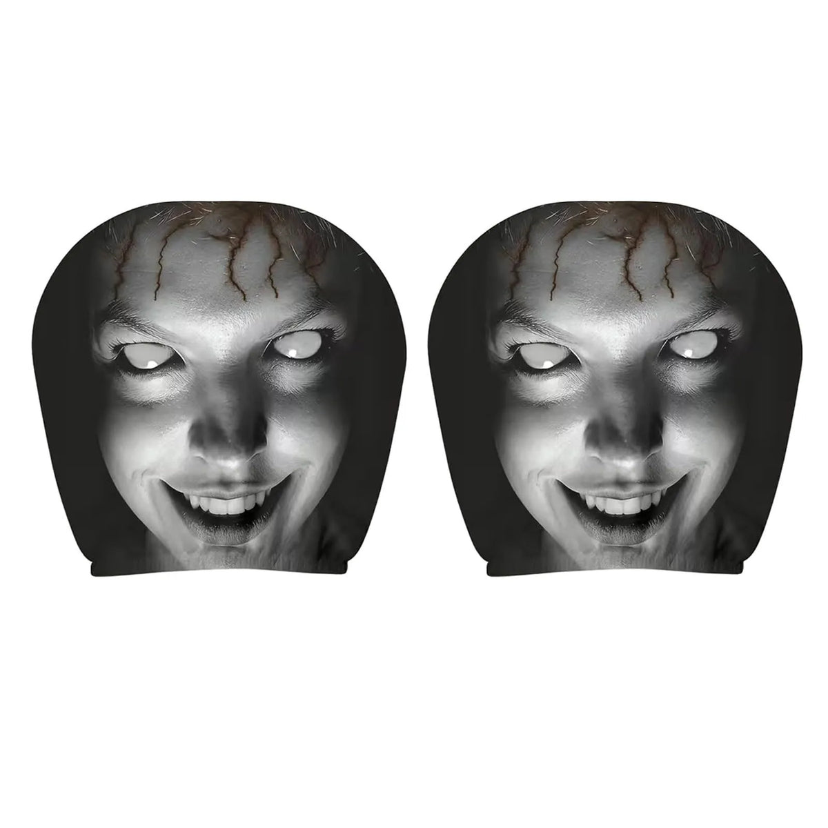 2Pcs Breathable Car Seat Pillowcase Lightweight Stylish Interior Decor Funny Cartoon Pattern Headrest Covers for Themed Parties