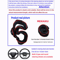 1PC Universal Fit Thick PU Leather Car Steering Wheel Cover Trim Strips 14.5-15 Inch Rimless Interior Decoration Accessory