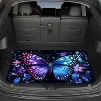 Floral Butterfly Print Trunk Liner Trunk Mat Luggage Mat Suitable for Sedan SUV Machine-Washable Cargo Mat for Pet Car Decor