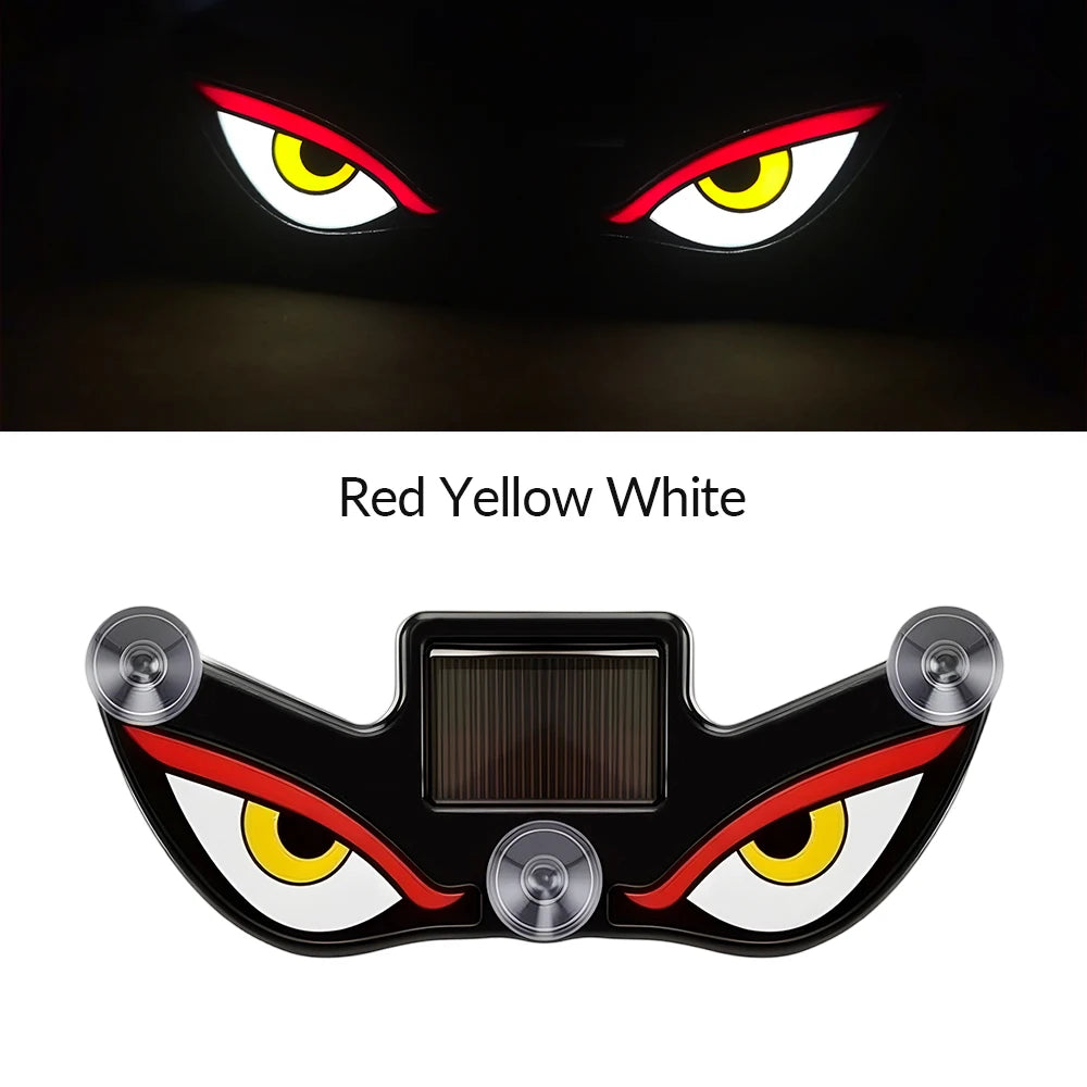 Solar Car Window Devil Eyes Driving Warning Strobe Lights LED Ambient Lights Windshield LED Demon Eyes Car Lights Accessories