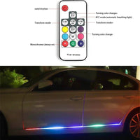 Side door skirt light chassis rainbow through light atmosphere decoration car door welcome light modification