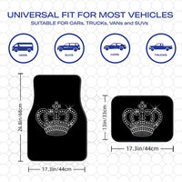 2pcs/4pcs Durable Car Floor Mats With Queen Crown Design - Suitable For All Vehicle Models, Front And Rear Mats, Car Interior Ac
