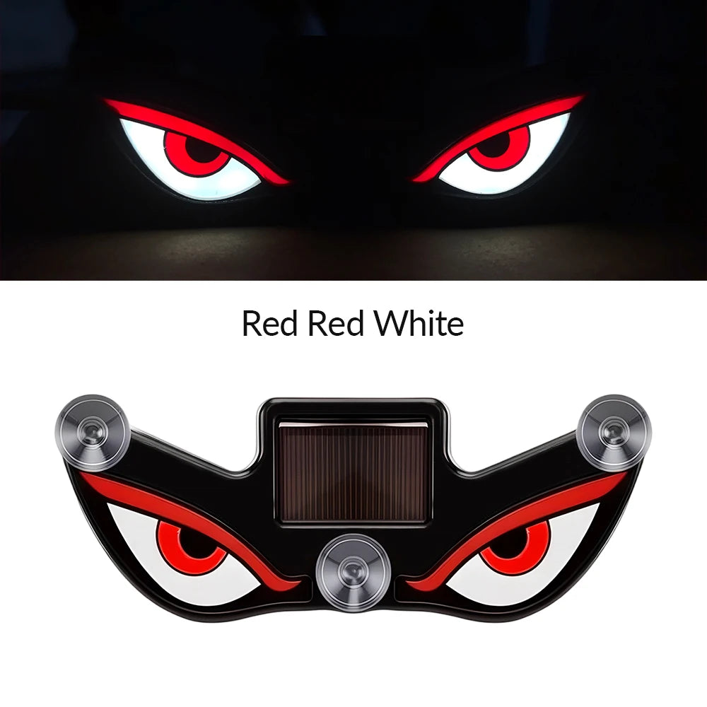 Solar Car Window Devil Eyes Driving Warning Strobe Lights LED Ambient Lights Windshield LED Demon Eyes Car Lights Accessories