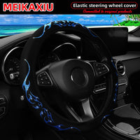 Blingbling Flame Totem Leather Car Wheel Cover Women's Style No Inner Rim Suitable for 37-38cm Car Accessories