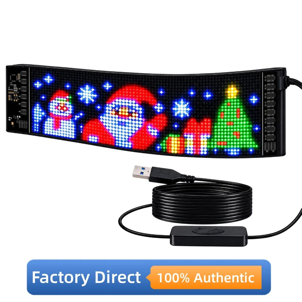 Car Decor Advertising Logo Lights Outdoor LED Matrix Pixel Scrolling Screen DIY Customize Patterns,Animations,Text Warning Light