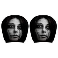 2Pcs Breathable Car Seat Pillowcase Lightweight Stylish Interior Decor Funny Cartoon Pattern Headrest Covers for Themed Parties
