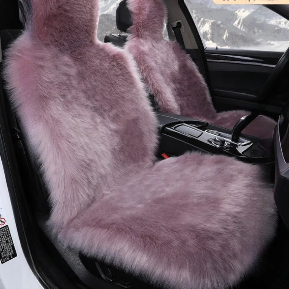 New Warm Car Seat Covers Fluffy Universal Auto Seat-Cover Mat Full Cover Wool Velvet Seats Protector Car Front Seat