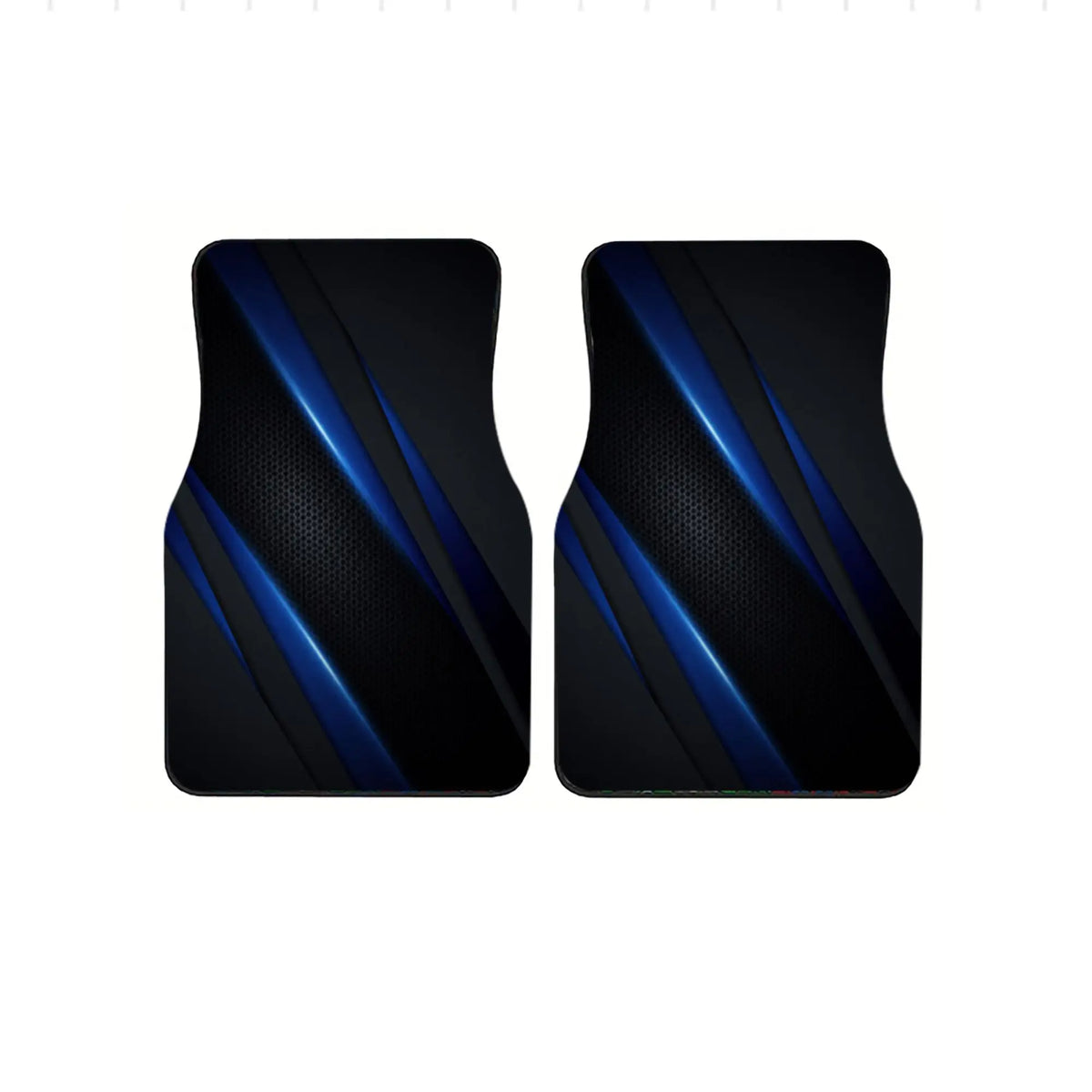 2pcs/4pcs Polyester Set, Blue Diagonal Stripe Print Car Floor Mats, Stylish Universal, Premium Look For Interior Decoration