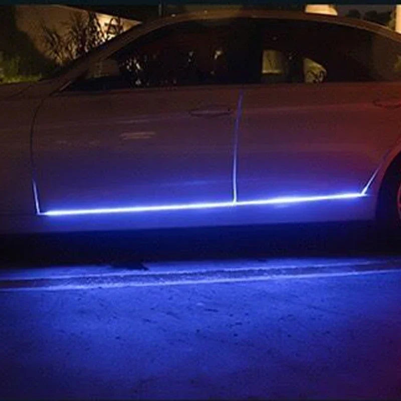 Side door skirt light chassis rainbow through light atmosphere decoration car door welcome light modification