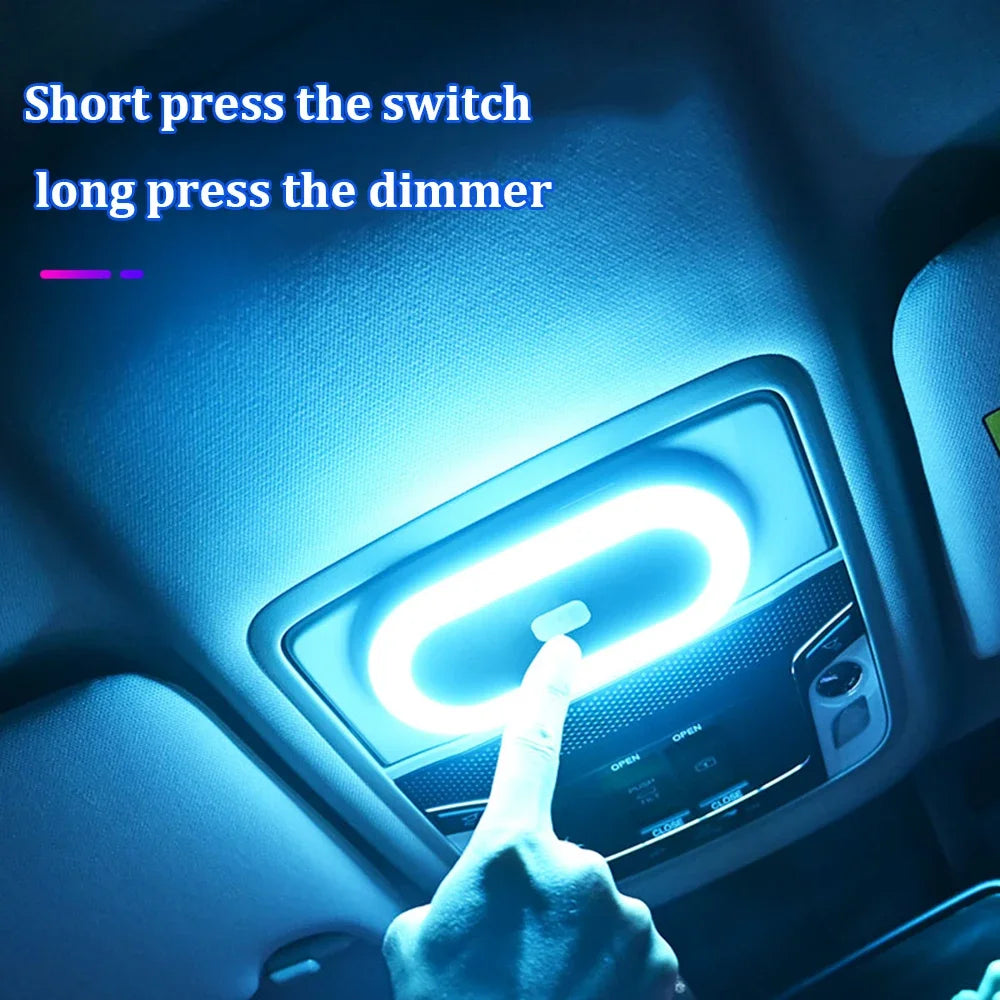 Car Interior Light USB Rechargeable Magnetic Reading Lights Lightweight Car LED Ambiance Light With Double Colors For Reading