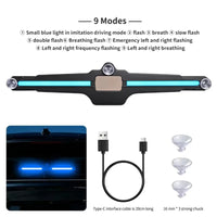 No Wiring Solar Car Rear Windshield Warning Light Suction Cup LED Anti Rear-End Collision Strobe Flash Light Auto Atmoshere Lamp