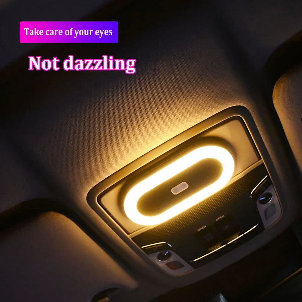 Car Interior Light USB Rechargeable Magnetic Reading Lights Lightweight Car LED Ambiance Light With Double Colors For Reading