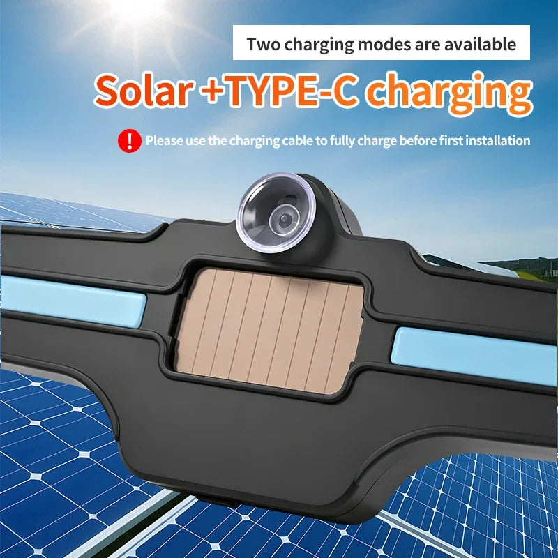 No Wiring Solar Car Rear Windshield Warning Light Suction Cup LED Anti Rear-End Collision Strobe Flash Light Auto Atmoshere Lamp