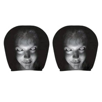 2Pcs Breathable Car Seat Pillowcase Lightweight Stylish Interior Decor Funny Cartoon Pattern Headrest Covers for Themed Parties
