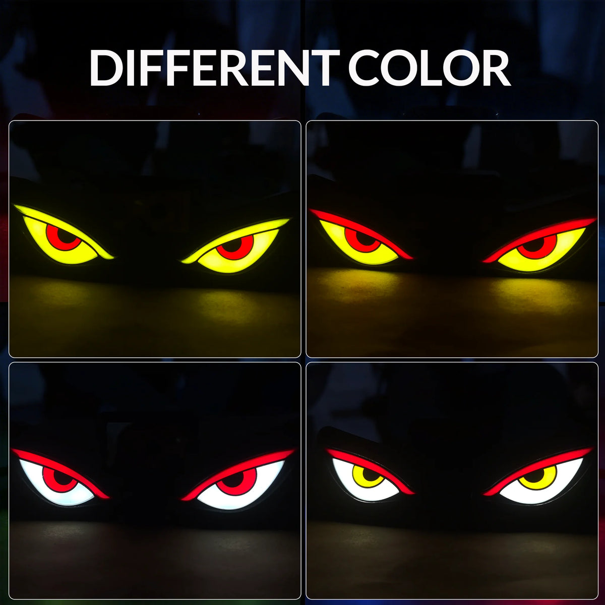 Solar Car Window Devil Eyes Driving Warning Strobe Lights LED Ambient Lights Windshield LED Demon Eyes Car Lights Accessories