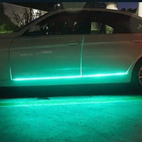 Side door skirt light chassis rainbow through light atmosphere decoration car door welcome light modification