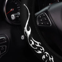 Blingbling Flame Totem Leather Car Wheel Cover Women's Style No Inner Rim Suitable for 37-38cm Car Accessories