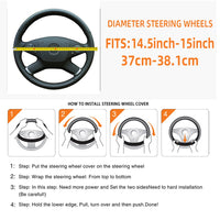1 PU Embroidered Crown Set with Artificial Diamond Blingbling Leather Steering Wheel Cover Without Inner Ring Fits 14.5-15 Inche
