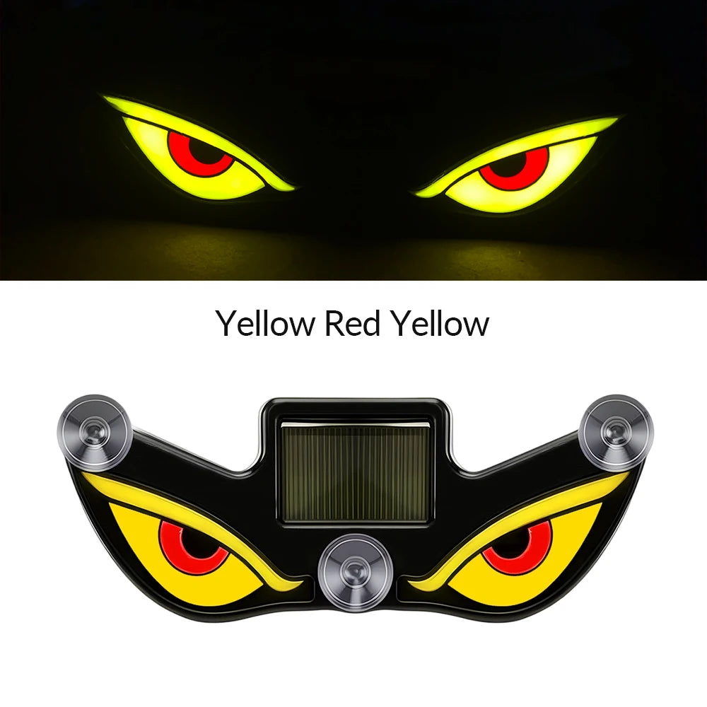 Solar Car Window Devil Eyes Driving Warning Strobe Lights LED Ambient Lights Windshield LED Demon Eyes Car Lights Accessories