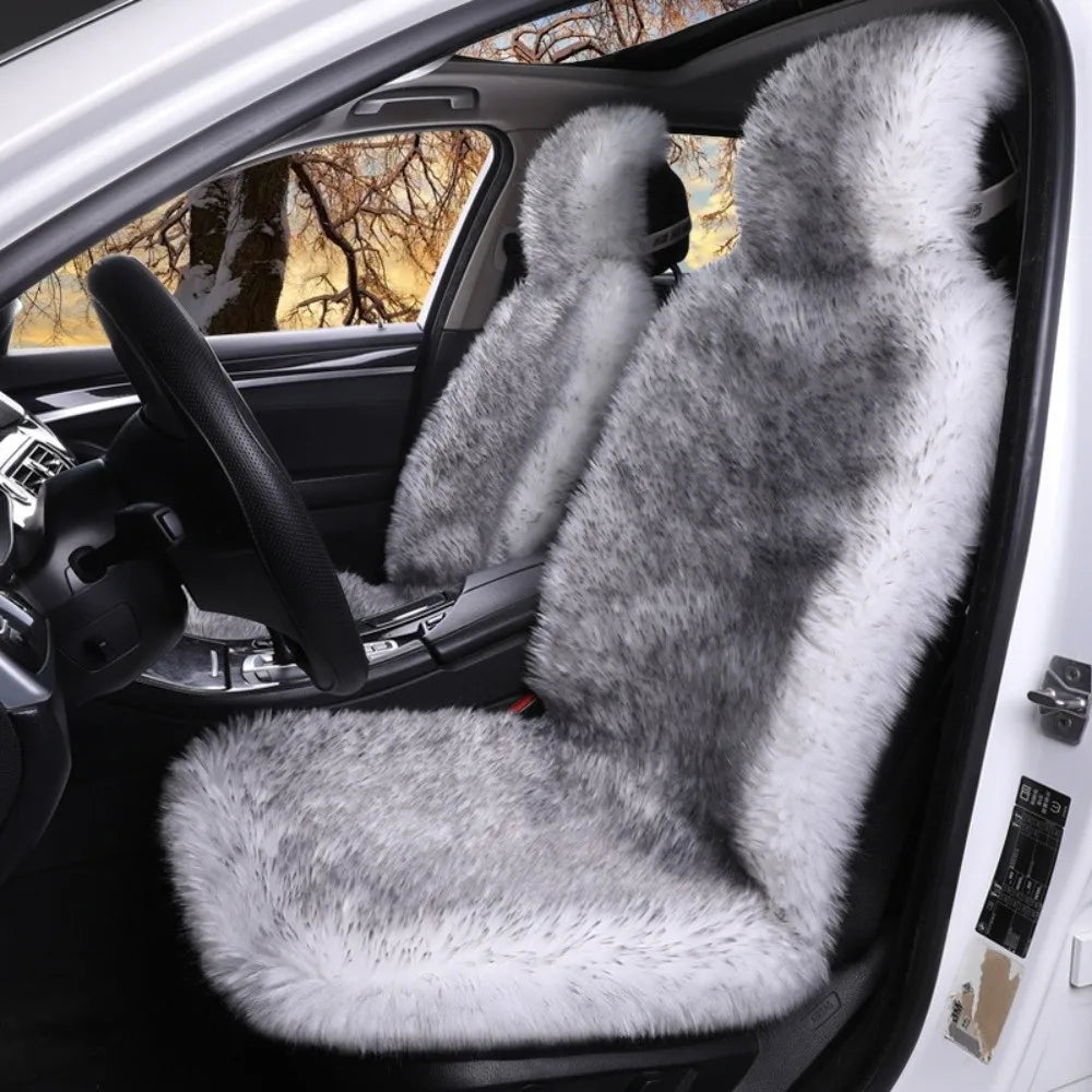 New Warm Plush Car Seat Covers Universal Wool Velvet Auto Seat-Cover Mat Full Cover Fluffy Seats Protector Car Front Seat