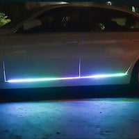 Side door skirt light chassis rainbow through light atmosphere decoration car door welcome light modification